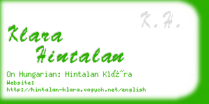 klara hintalan business card